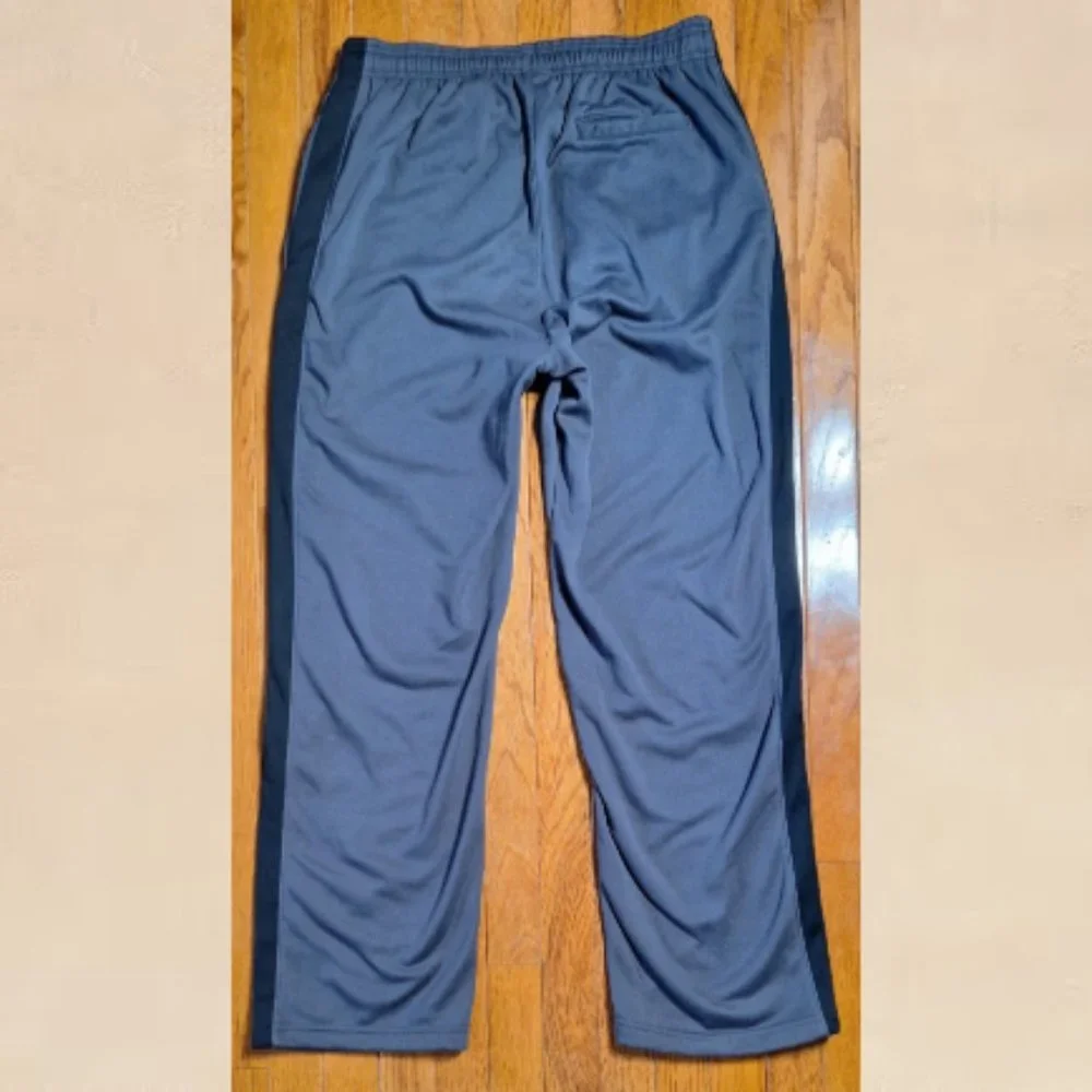 Reebok Gray Black Sweatpants Large Fleece Lined Athletic 90s Warm Ups Inseam 29" - Picture 3 of 10